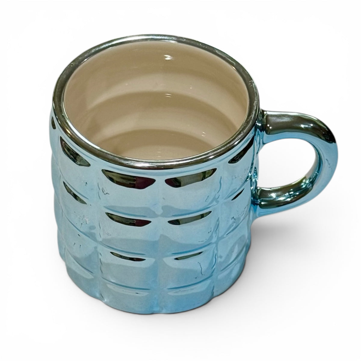Blue Metallic Textured Ceramic Mug