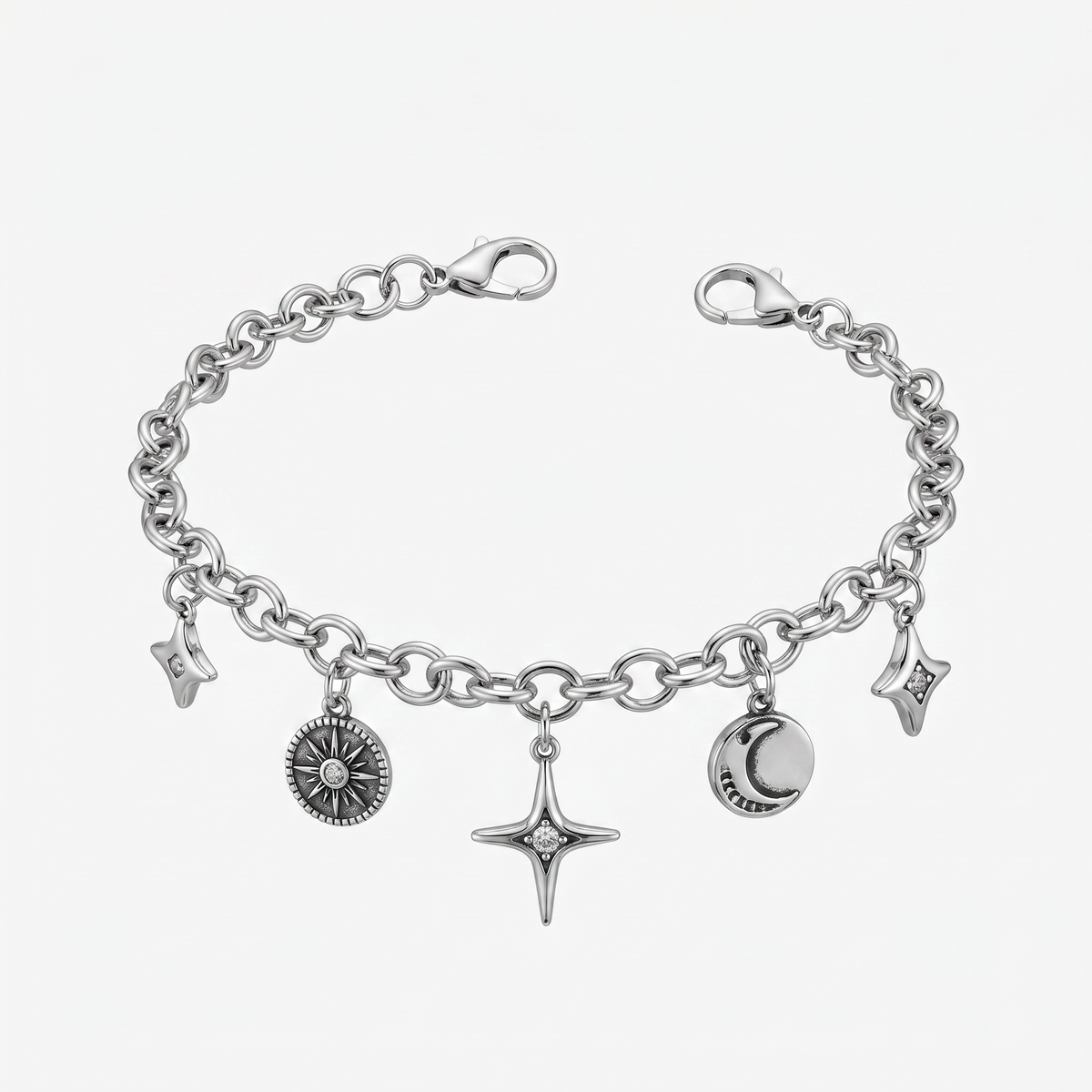 Celestial-themed - Star, Cross, moon, Bag Charm & Bracelet