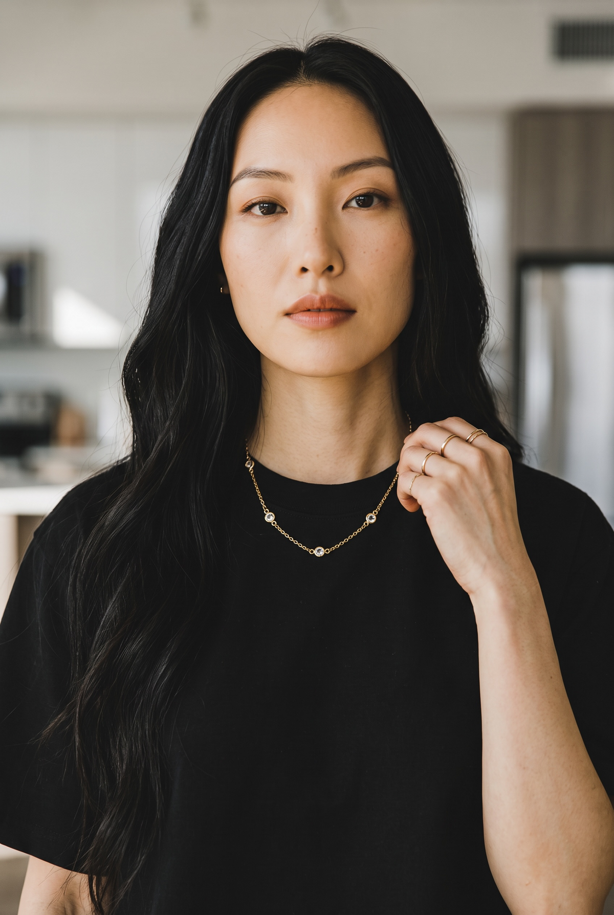 Delicate Gold-Tone Station Necklace