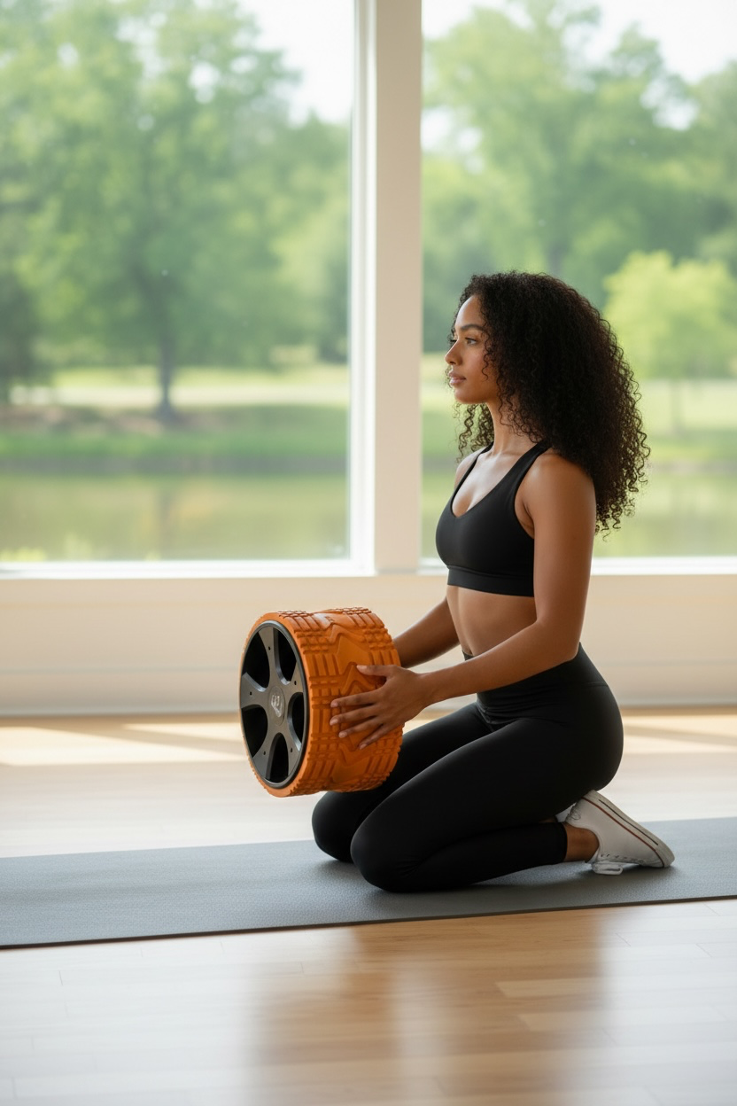 LuckColor Yoga Wheel for Stretching Back Pain Relief & Flexibility Training