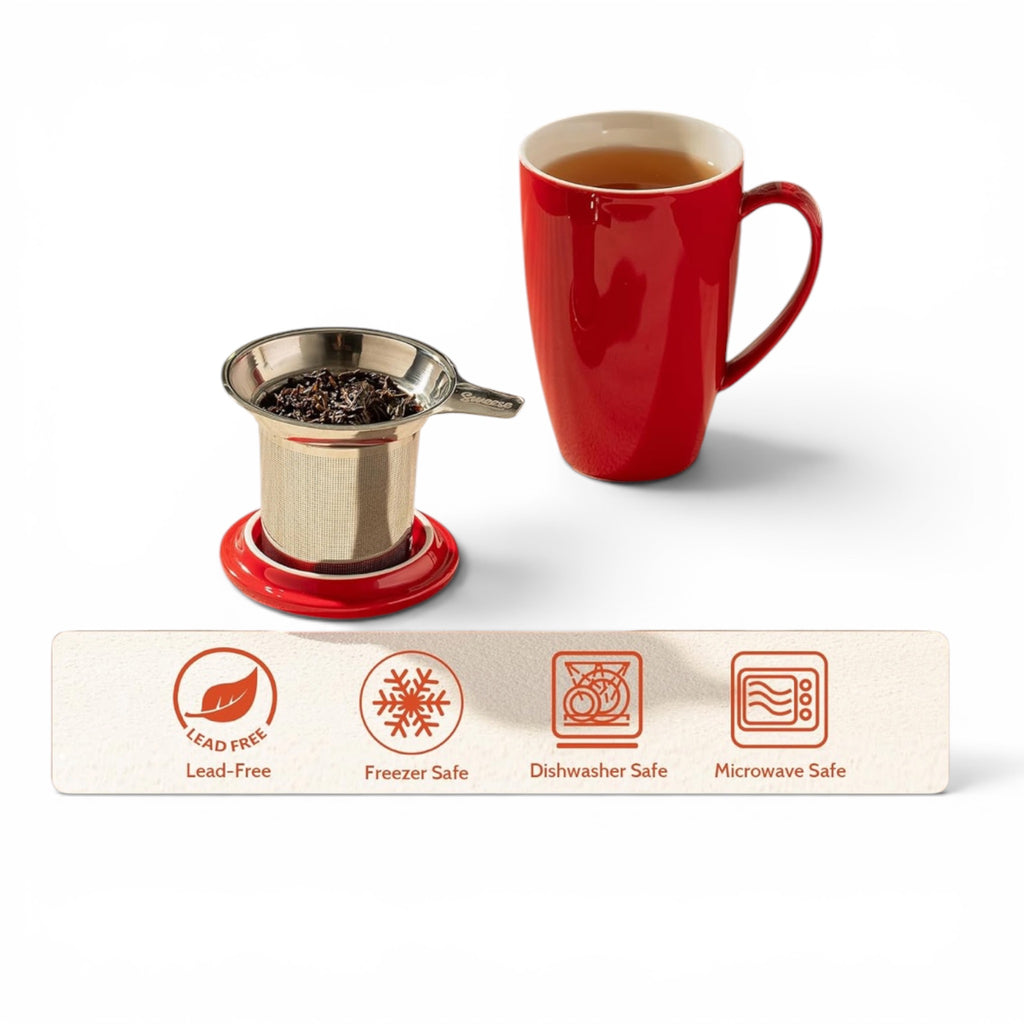 Sweese Ceramic Tea Infuser Mug with Stainless Steel Tea Filter