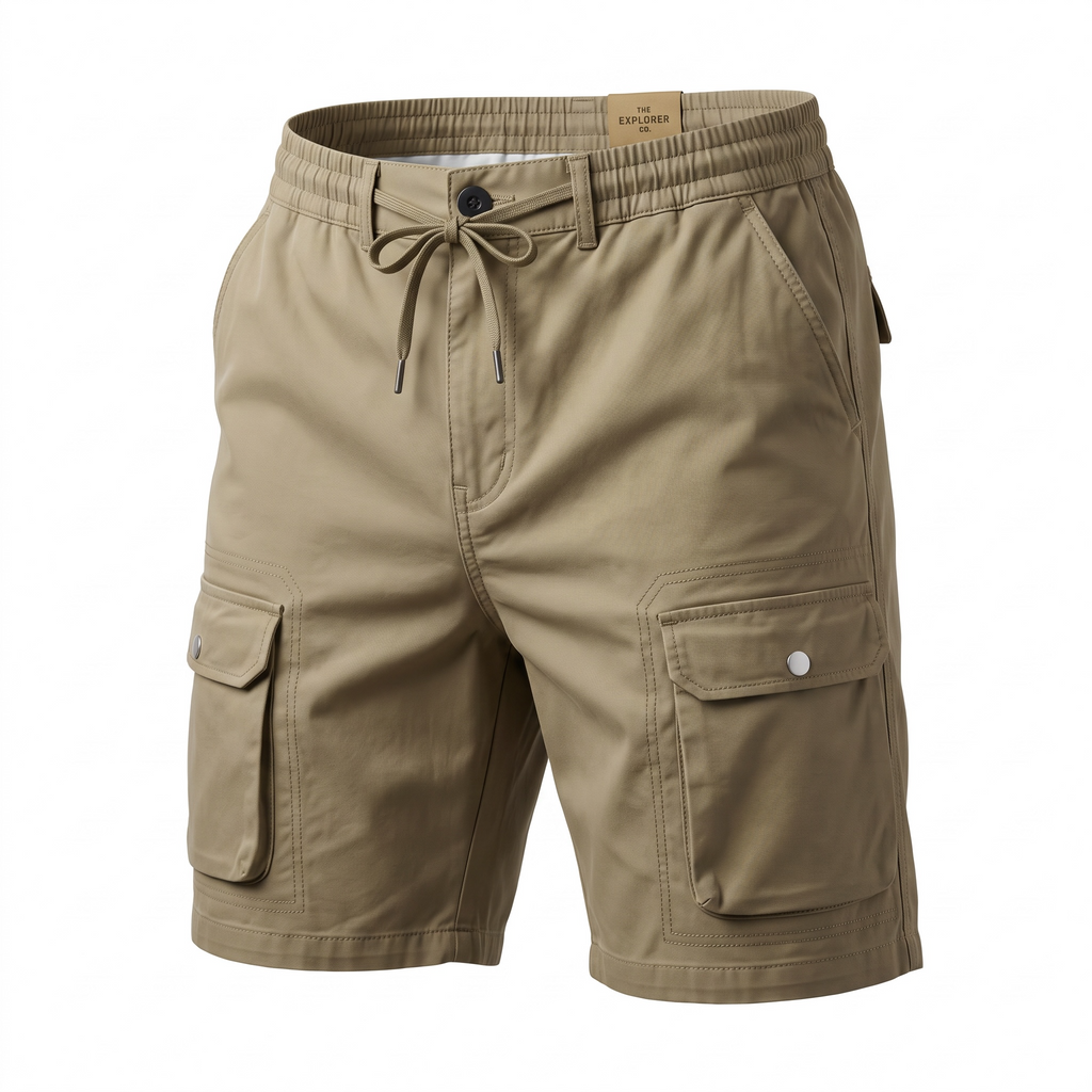 Men's Khaki Cargo Shorts - Size 38