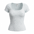 Top elástico de mujer con textura floral menta claro