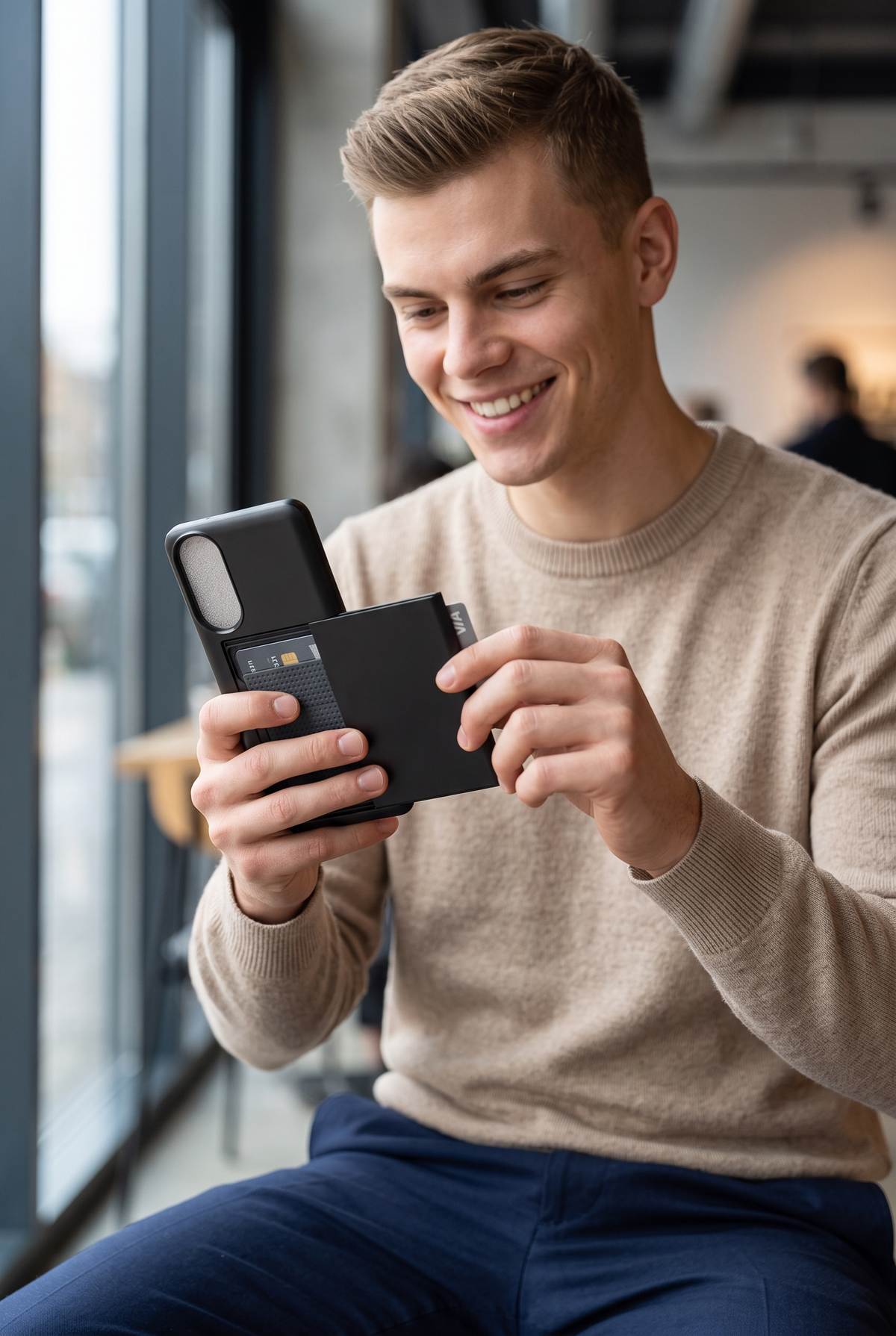 TOPAUX Wallet Case for Samsung Galaxy S25 Edge – Black