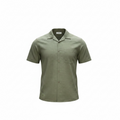 UNIQLO Men's XS Olive Cotton Linen Short Sleeve Open Collar Shirt
