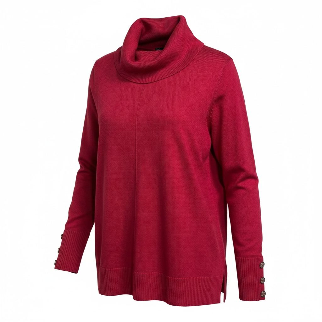 Cable & Gauge Women's 2X Scooter Red Cowl Neck Tunic Sweater NWT