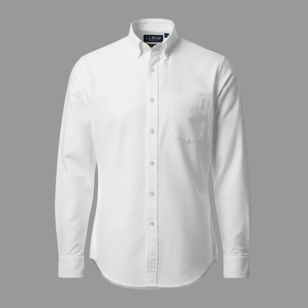 L.L.Bean Men’s White Long-Sleeve Collared Button-Down Shirt - XL NWT - White