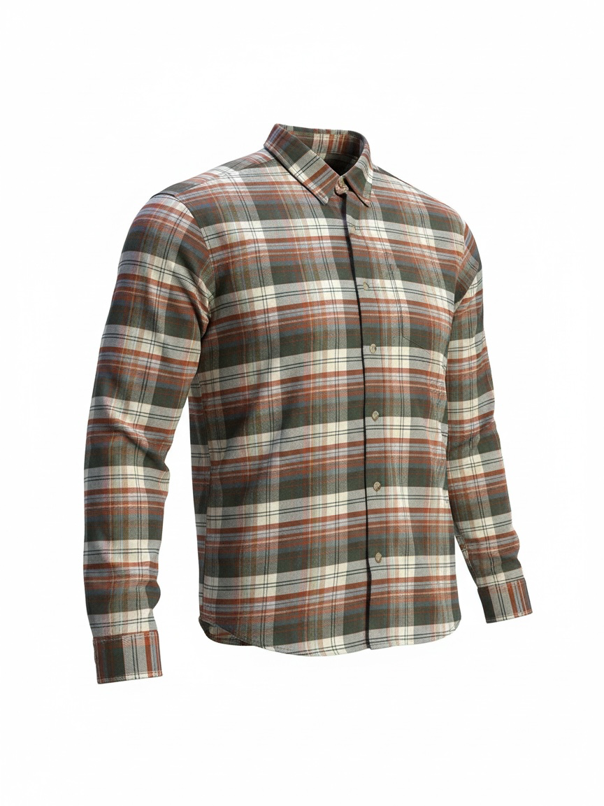 RedHead Men’s Ultimate Flannel Plaid Button-Down Shirt Large - NWT - Large / Green, Rust, Blue & Cream Plaid