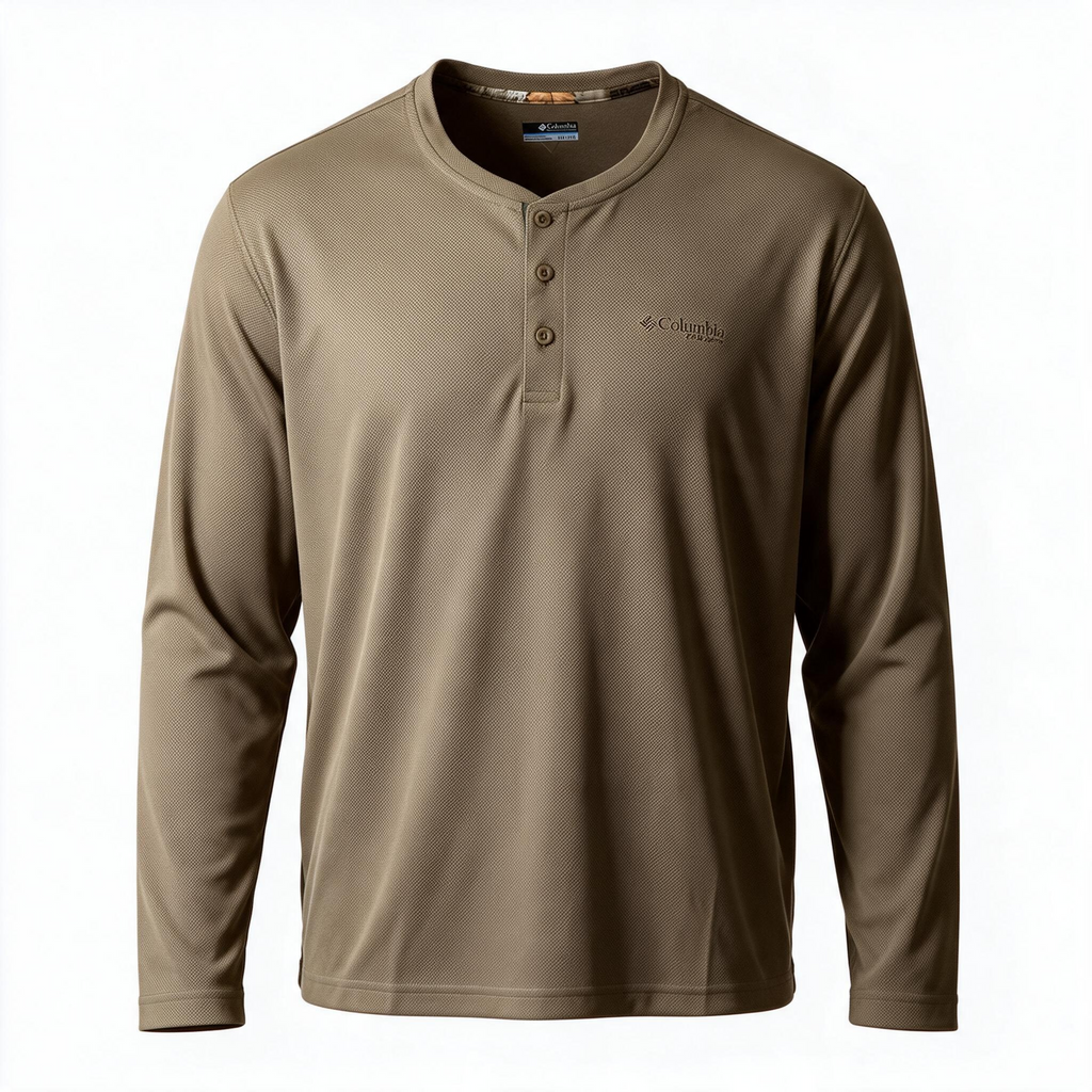 Columbia Bucktail Men’s Long Sleeve Henley Tan XXL - New