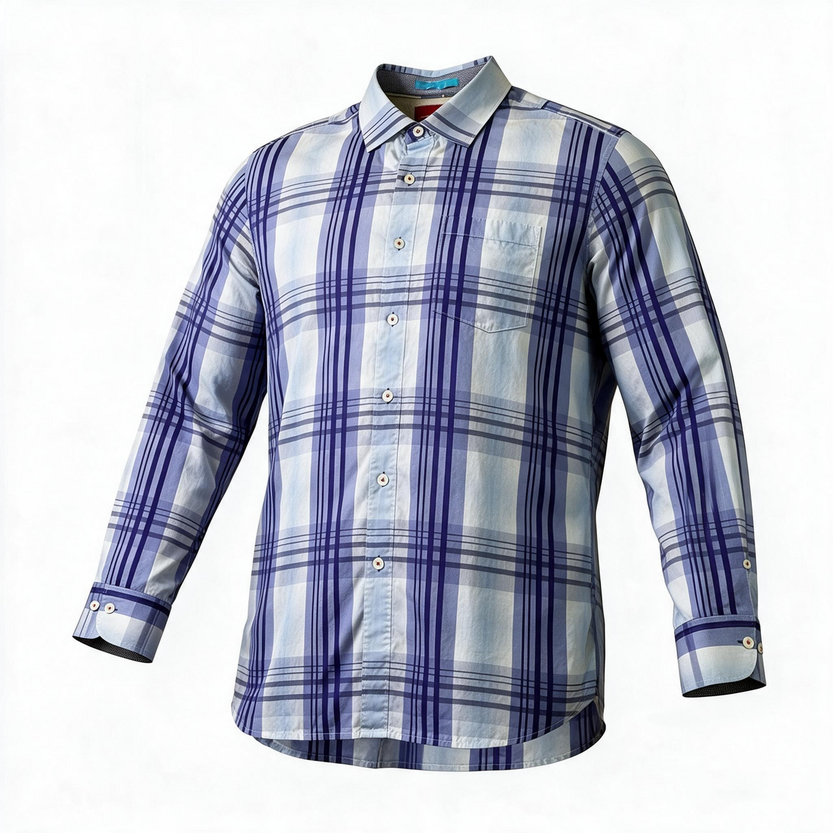 Tommy Bahama Men’s XL Blue Plaid Long Sleeve Button-Up Shirt - Pre-owned