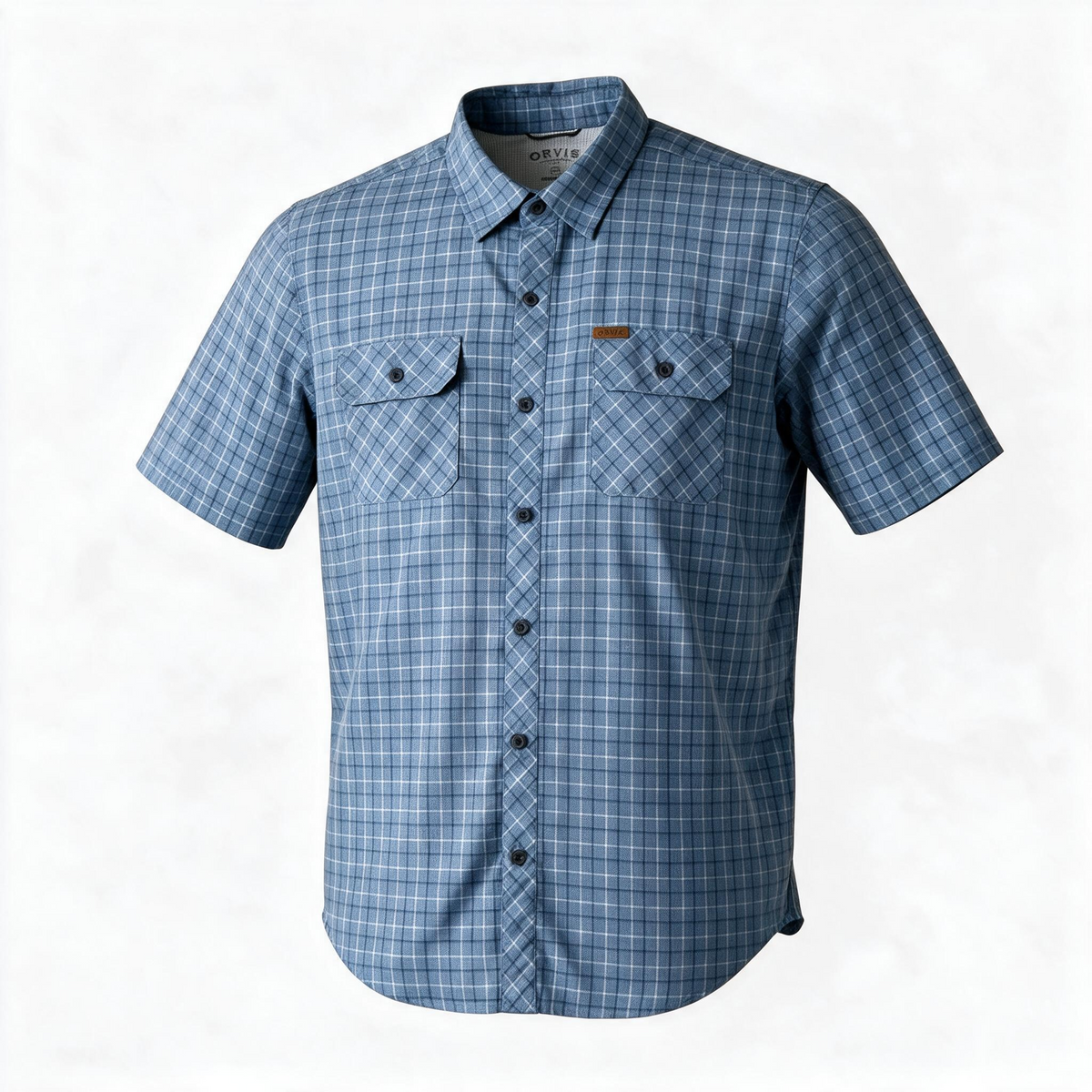 Orvis Men’s XL Blue Plaid Short Sleeve Button-Up Shirt - Pre-owned