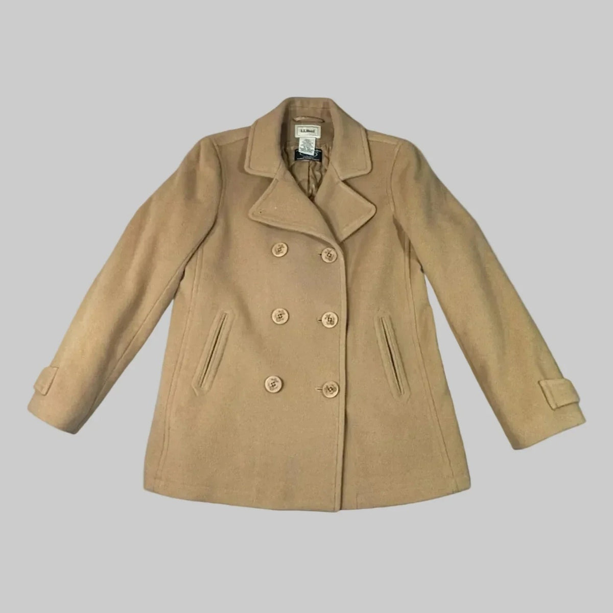 L.L.Bean Women’s Classic Lambswool Peacoat Camel 10 Regular Thinsulate - Pre-owned - 10 Regular - Image 1
